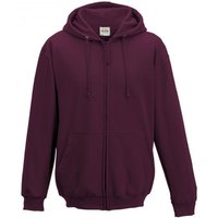 AWDis Men's Plain Hooded Full Zip Hoodie Zoodie in Burgundy | Size: 2XL