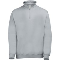 AWDis Men's Plain Sophomore ¼ Zip Sweatshirt in Grey | Size: XL