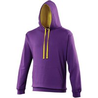 AWDis Men's Varsity Hooded Sweatshirt Hoodie in Purple | Size: XL