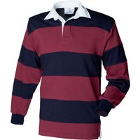 Sewn Stripe Long Sleeve Sports Rugby Polo Shirt