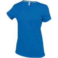 Kariban Women's Feminine Fit Short Sleeve V Neck T-Shirt in Blue | Size: Small