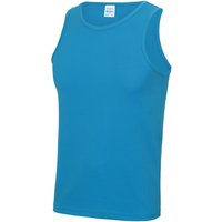 Just Cool Sports Gym Plain Tank Vest Top Duck Egg