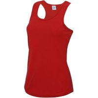 AWDis Women's Just Cool Girlie Fit Sports Vest Tank Top in Red | Size: Small