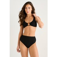 Textured High Waist Bikini Bottom