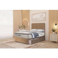 Somnior Eleanor Plush 2 Drawer Divan Bed Set with Pillowtop & 54" Headboard in Beige | Size: Small Single