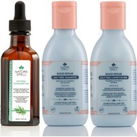 Nature Spell Bond Repair Trio - Rosemary Oil with Bond Repair Shampoo & Condi in Blue