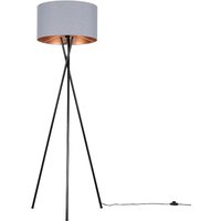 Camden Grey & Metallic Inner Shade & Tripod Floor Lamp Bulb Copper