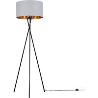 Camden Grey & Metallic Inner Shade & Tripod Floor Lamp Bulb Metallic Gold