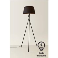 Camden Metal Tripod Floor Lamp Tapered Shade & LED Bulb