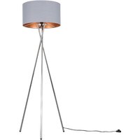 Camden & Metallic Shade & Chrome Tripod Floor Lamp Bulb Copper