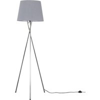 Camden Polished Chrome Tripod Floor Lamp Tapered Shade & Bulb