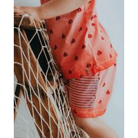 Lilly + Sid Boy's Jersey Ship Shorts in Red | Size: 6-7 Years
