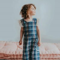 + Check Print & Frill Lace Jumpsuit