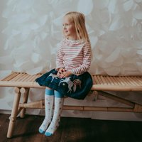 + Floral Knee High Socks m