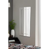 MirrorOutlet 'Horsley' All Glass Modern Dress Wall Mirror 120 x 48 CM in Clear