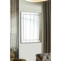 MirrorOutlet Horsley All Glass Modern Wall Mirror 110 x 77 CM in Silver | Size: 1 Pack
