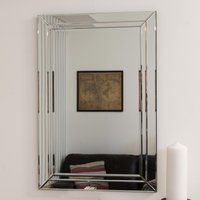 MirrorOutlet Cranbury All Glass Wall Mirror 90 x 60 CM in Silver | Size: 1 Pack
