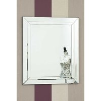 MirrorOutlet Cranbury All Glass Mirror 68 x 58 CM in Silver | Size: 1 Pack