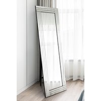 MirrorOutlet Cheval Triple-Bevel Free Standing Mirror 170 x 58 CM 5ft7 x 1ft11 in Silver | Size: 1 Pack