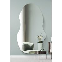 MirrorOutlet The Lacuna - Frameless Pond Wall Mirror 71" X 32" (180CM X 80CM) in Silver | Size: 1 Pack