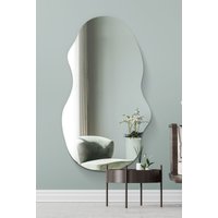 MirrorOutlet The Lacuna - Frameless Pond Wall Mirror 63" X 28" (160CM X 70CM) in Silver | Size: 1 Pack