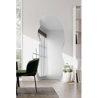MirrorOutlet The Lacuna - Frameless Pond Leaner / Wall Mirror 67" X 32" (170CM X 80CM) in Silver | Size: 1 Pack