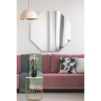 MirrorOutlet All Glass Modern Bevelled Octagonal Wall Mirror 31" X 31" (80x80CM) in Silver | Size: 1 Pack