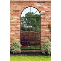 MirrorOutlet Antique Black Framed Arched Window Garden Mirror 71"x33.5" 180x85CM | Size: 1 Pack