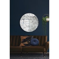 MirrorOutlet Round Circular Antiqued Mirror with Polished Edge 39"x39" (100x100CM) in Silver | Size: 1 Pack