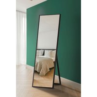 MirrorOutlet Black Aluminium Edged Cheval Mirror 67" X 23" (170CM X 58CM) | Size: 1 Pack