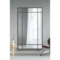 MirrorOutlet Black Contemporary Wall & Leaner Mirror 79" X 47" (200 x 120CM) | Size: 1 Pack