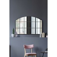 MirrorOutlet Black Framed Arched Wall Over Mantle Mirror 43" X 29" (110CM X 75CM) | Size: 1 Pack