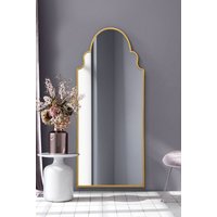 MirrorOutlet Gold Framed Arched Leaner/Wall Mirror 79" X 33" (200CM X 85CM) | Size: 1 Pack