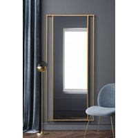 MirrorOutlet Gold Modern Wall & Leaner Mirror 79" X 35" (200 x 90CM) | Size: 1 Pack