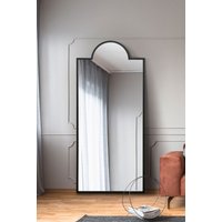 MirrorOutlet Black Contemporary Wall & Leaner Mirror 67" X 29" (170 x 75CM) | Size: 1 Pack
