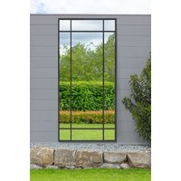 MirrorOutlet Black Contemporary Wall & Leaner Garden Mirror 71"x 33" 180x85cm | Size: 1 Pack