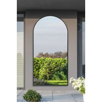 MirrorOutlet Black Framed Arched Leaner/Wall Garden Mirror 79" x 39" (200x100CM) | Size: 1 Pack