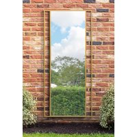 MirrorOutlet Gold Modern Wall & Leaner Garden Mirror 79"x 35" 200x90cm | Size: 1 Pack