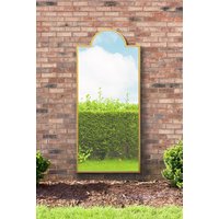 MirrorOutlet Gold Contemporary Wall & Leaner Garden Mirror 67"x 29" 170x75cm | Size: 1 Pack