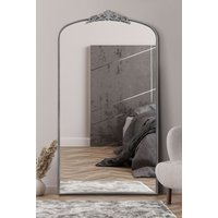 MirrorOutlet Silver Metal Framed Arched Wall Mirror 68" X 38" (174CM X 96CM) | Size: 1 Pack