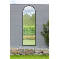MirrorOutlet Black Framed Arched Garden Wall Mirror 71" X 24" (180CM X 60CM) | Size: 1 Pack