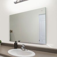MirrorOutlet Circuitt 4mm Sheet Mirror Glass Polished Edges with 4 Holes 60 x 80cm in Silver | Size: 1 Pack