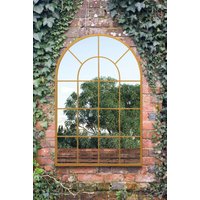 MirrorOutlet Gold Framed Arched Window Garden Mirror 47"x31" 120x80CM | Size: 1 Pack