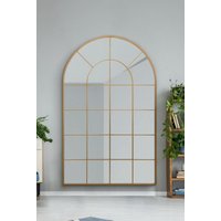MirrorOutlet Gold Framed Arched Window Leaner/Wall Mirror 75" X 47" (190x120CM) | Size: 1 Pack