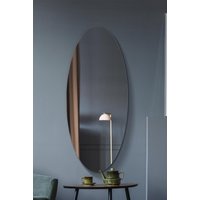 MirrorOutlet Frameless Oval Wall Mirror 47" X 20" (120x50CM) in Silver | Size: 1 Pack