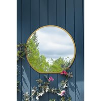MirrorOutlet Gold Framed Flat Bottom Circular Garden Wall Mirror (84CM X 80CM) | Size: 1 Pack