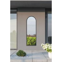 MirrorOutlet Black Metal Framed Arched Garden Wall or Fence Mirror (174CM X 85CM) | Size: 1 Pack