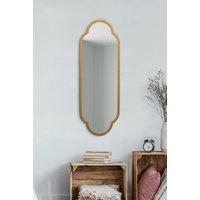 MirrorOutlet Gold Metal Framed Double Arched Oval Wall Mirror (102CM X 35.5CM) | Size: 1 Pack
