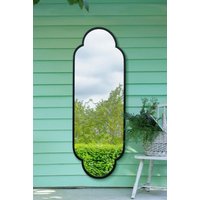 MirrorOutlet Black Metal Framed Double Arched Oval Garden Wall Mirror (170 X 59M) | Size: 1 Pack