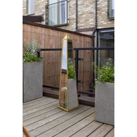 MirrorOutlet Gold Metal Edged Mirrored Garden Ornament (120CM X 25CM X 25CM) | Size: 1 Pack